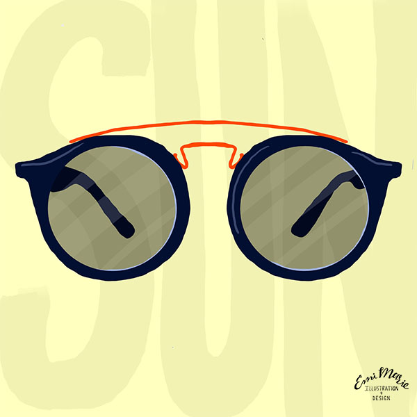 Fun in the Sun Series, Sunglasses Illustration, available for licensing